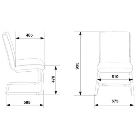 Кресло для приемных и переговорных CH-250-V, хром, экокожа, черное, 1098331 фото 2