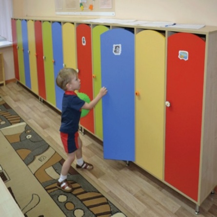 Шкаф для одежды детский, 3 отделения, 1080х340х1340 мм, бук бавария/цветной фасад фото 3