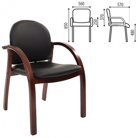 Кресло для приемных и переговорных CH-659, экокожа, черное матовое, 6066646 фото 1