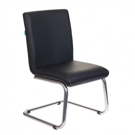 Кресло для приемных и переговорных CH-250-V, хром, экокожа, черное, 1098331 фото 1