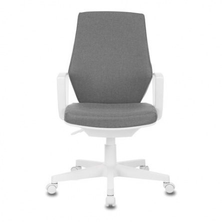 Кресло CH-W545, с подлокотниками, пластик белый, ткань, серое, 1409522 фото 3