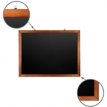 Доска для мела магнитная 60х90 см, черная, деревянная окрашенная рамка, Россия, BRAUBERG, 236891 фото 2