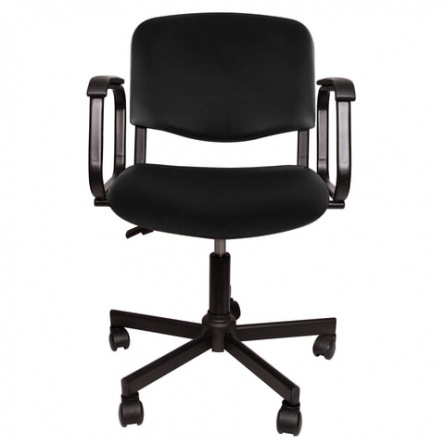 Кресло КР08, с подлокотниками, кожзаменитель, черное, КР01.00.08-201- фото 3