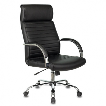 Кресло офисное T-8010N, хром, экокожа, черное, 1365103 фото 1