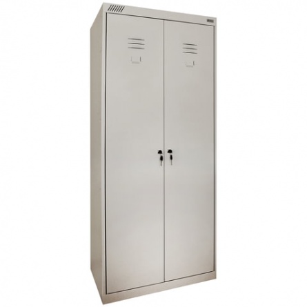 Шкаф металлический хозяйственный ШМ-У 22-800, двухсекционный, 1850х800х500 мм, 38 кг, разборный фото 2