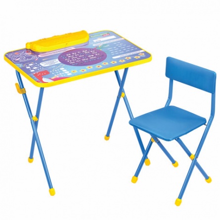 Комплект детской мебели голубой КОСМОС: стол + стул, пенал, BRAUBERG NIKA KIDS, 532634 фото 1