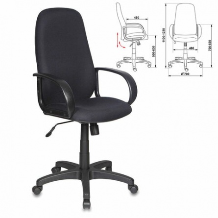 Кресло офисное CH-808AXSN/BLACK, ткань, черное фото 1