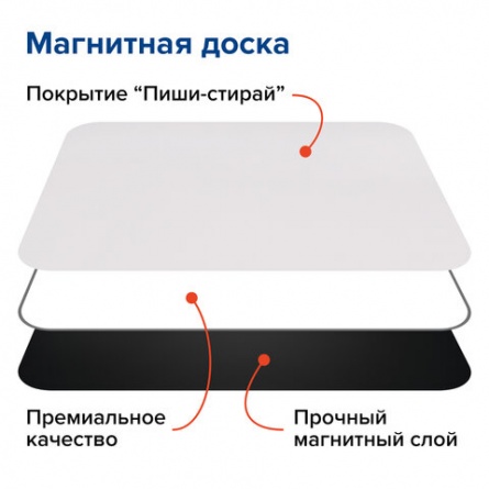 Доска на холодильник магнитно-маркерная 30х21 см с маркером, магнитом и салфеткой, BRAUBERG, 237846 фото 3