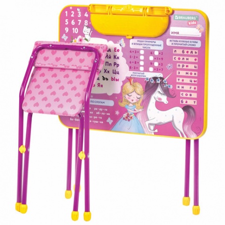 Комплект детской мебели розовый ПРИНЦЕССА: стол + стул, пенал, BRAUBERG NIKA KIDS, 532635 фото 3