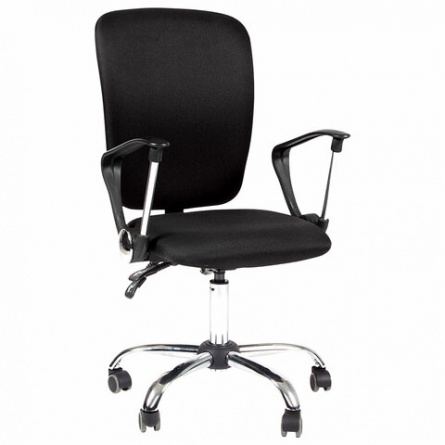 Кресло СН-9801, с подлокотниками, хром, черное, 6043754 фото 1