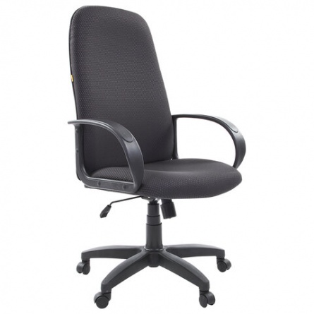 Кресло офисное СН 279, высокая спинка, с подлокотниками, черное-серое, 1138104 фото 1