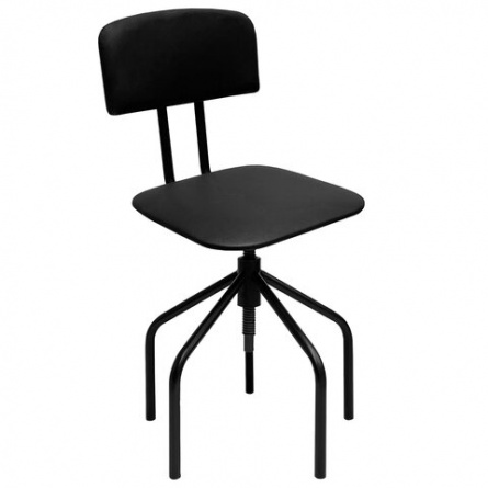 Стул кресло кассира, ресепшен РС66, на винте, без подлокотников, кожзам, черное фото 1